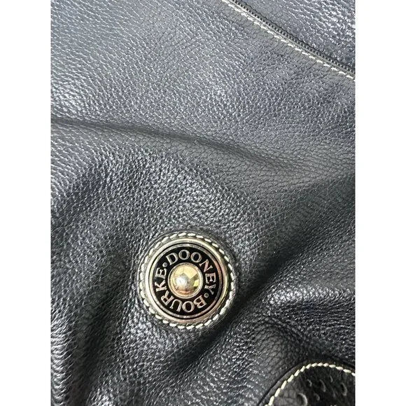 Dooney & Bourke Vintage Black Pebbled Leather Shoulder Bag Handbag with Tassel - Picture 4 of 4